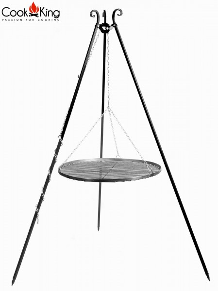 Schwenkgrill 180 cm - Grillrost aus Rohstahl Ø 70cm und exclusive 80cm Feuerschale