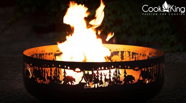 Schwenkgrill 180 cm - Grillrost aus Rohstahl Ø 70cm und exclusive 80cm Feuerschale