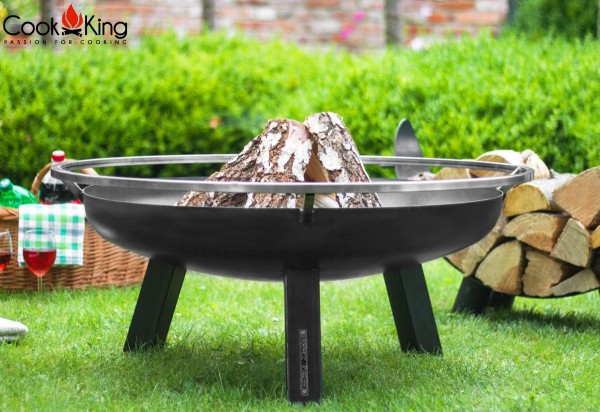 Schwenkgrill 180 cm mit Grillrost aus Edelstahl Ø 70cm und Feuerschale Ø 80cm