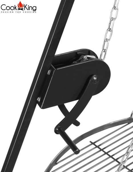 XXL Schwenkgrill mit Grillrost aus Edelstahl Ø 80cm und Feuerschale Ø 100cm