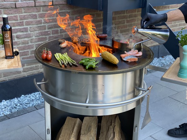 Edelstahl Grill Firestar BBQ RING, "Grilltonne"