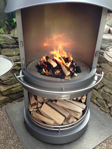 Edelstahl Grillkamin Terassengrillkamin Gartenkamin DN550, exclusiv